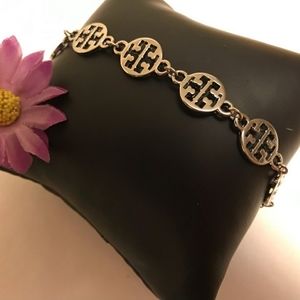 Tory Burch Silver Logo Bracelet